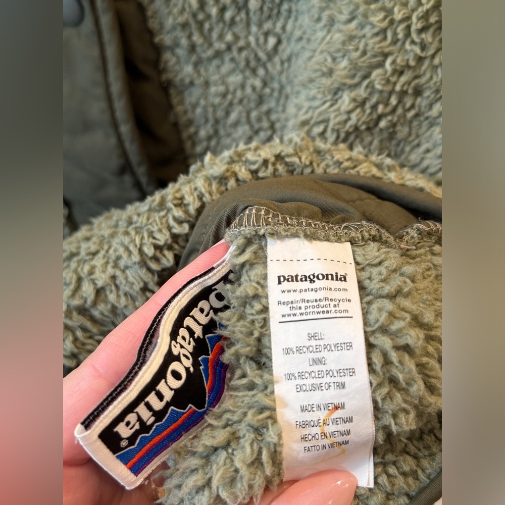 Patagonia Girls Los Gatos Fleece Cardigan Garden Green - Picture 16 of 16